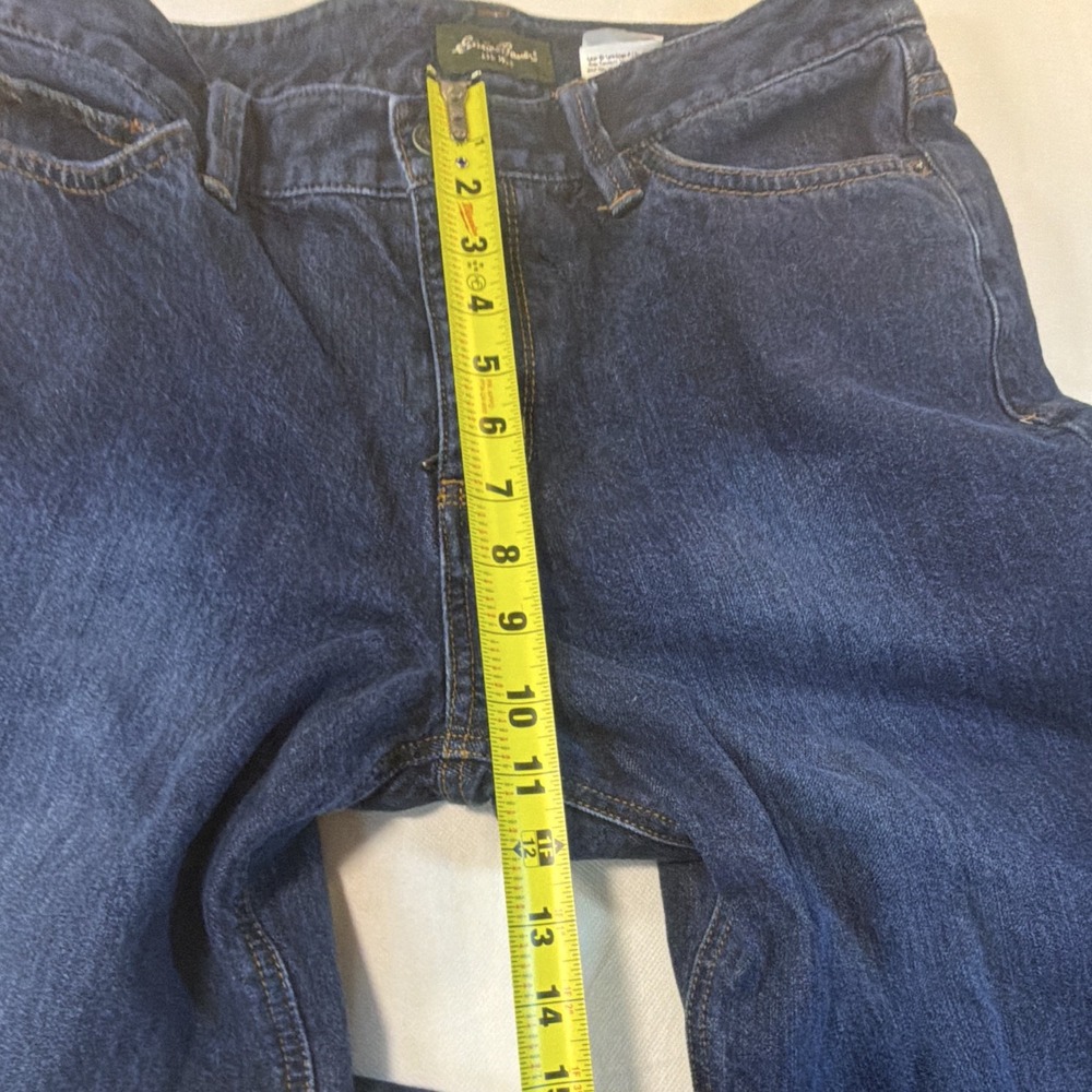 Eddie Bauer Womens Flannel Lined Jeans 8 Dark Wash Straight Leg Winter Denim - Picture 12 of 15